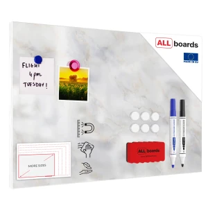 Tablica na magnesy METALboards, marmur 60x40 cm + zestaw akcesoriów GRATIS