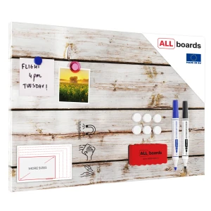 Tablica na magnesy METALboards, deski w bieli 60x40 cm + zestaw akcesoriów GRATIS