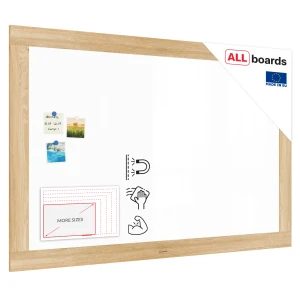 Tablica suchościeralno-magnetyczna PREMIUM 150x100 cm w masywnej ramie koloru dębowego