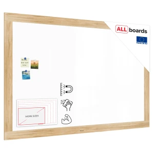 Tablica suchościeralno-magnetyczna PREMIUM 180x120 cm w masywnej ramie koloru dębowego