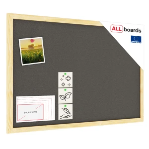 Tablica korkowa szary kolor korka (rama drewniana) 60x40 cm