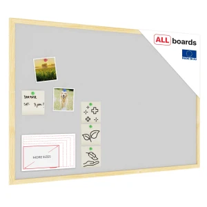 Tablica korkowa jasny szary kolor korka (rama drewniana) 90x60 cm