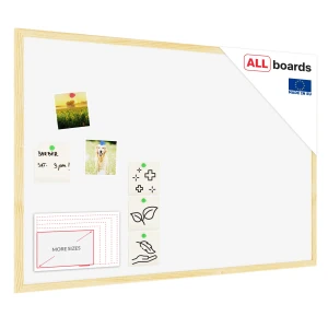 Tablica korkowa biały kolor korka (rama drewniana) 90x60 cm