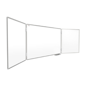 OUTLET Tablica biała szkolna suchościeralna magnetyczna typu "tryptyk" 100x150 // 300 cm