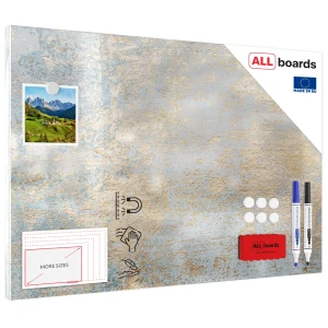 Tablica na magnesy METALboards, złoty beton 60x40 cm + zestaw akcesoriów GRATIS