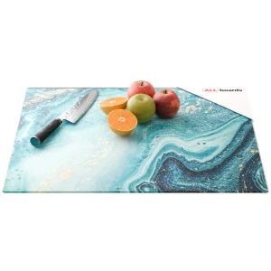 Szklana deska do krojenia BŁĘKIT I ZŁOTO 60x52 cm