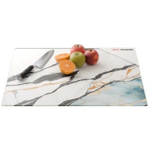 Szklana deska do krojenia MARMUR, BŁĘKIT I ZŁOTO 60x52cm