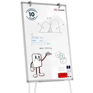 Flipchart suchościeralno-magnetyczny 90x60 cm Srebrny + GRATIS 