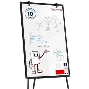 Flipchart suchościeralno-magnetyczny 90x60 cm Czarny + GRATIS