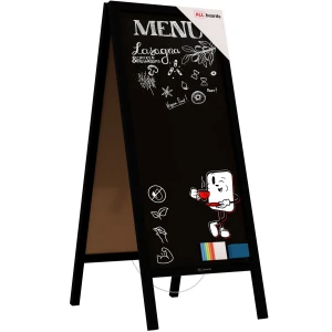 Potykacz stojak kredowy CZARNY 150x61 cm stojak reklamowy + GRATIS