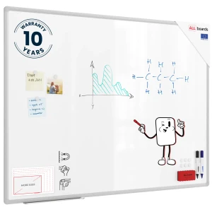 Tablica magnetyczna biała 120x90 cm suchościeralna w aluminiowej ramie PREMIUM EXPO + zestaw akcesoriów