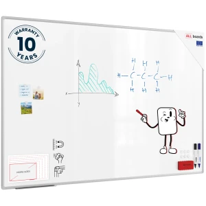 Tablica magnetyczna biała 180x120 cm suchościeralna w aluminiowej ramie PREMIUM EXPO + zestaw akcesoriów