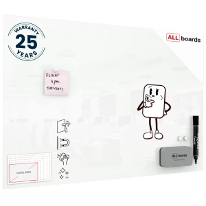 Szklana tablica magnetyczna 90x60 cm CLASSIC BIAŁA + GRATIS