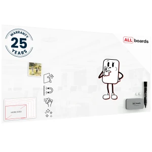 Szklana tablica magnetyczna 120x60 PREMIUM SUPERWHITE (super biała) + GRATIS