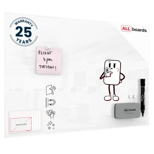 Szklana tablica magnetyczna 60x40 PREMIUM SUPERWHITE (super biała) + GRATIS