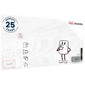 Szklana tablica magnetyczna 200x100 PREMIUM SUPERWHITE (super biała) + GRATIS