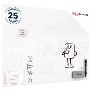 Szklana tablica magnetyczna 120x90 PREMIUM SUPERWHITE (super biała) + GRATIS