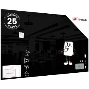 Szklana tablica magnetyczna 200x120 cm CZARNA + GRATIS