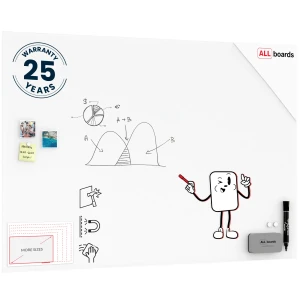 Tablica szklana matowa magnetyczna 180x120 cm + GRATIS 