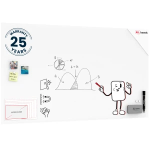 Tablica szklana matowa magnetyczna 180x100 cm + GRATIS 