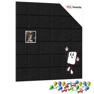 Panele filcowe na ścianę 60x60 cm czarne