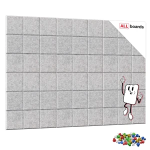 Filcowe panele ścienne 30x30 cm szare – 6 sztuk