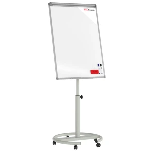 Flipchart suchościeralny magnetyczny mobilny 100x70 cm srebrny + GRATIS