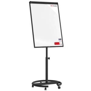 Flipchart suchościeralny magnetyczny mobilny 100x70 cm czarny + GRATIS