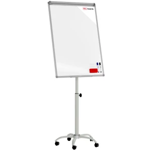 Flipchart suchościeralny magnetyczny mobilny na kółkach 100x70 cm srebrny + GRATIS