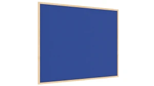 OUTLET Tablica tekstylna (filcowa) 100x80 cm NIEBIESKA w ramie drewnianej