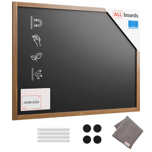 Tablica kredowa magnetyczna wodoodporna 120x90 cm rama drewniana KLASYCZNY BRĄZ + gratis 