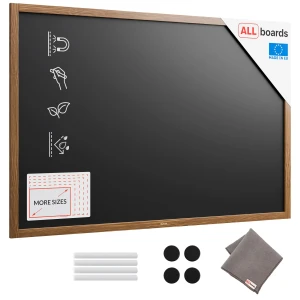 Tablica kredowa magnetyczna wodoodporna 150x100 cm rama drewniana KLASYCZNY BRĄZ + gratis