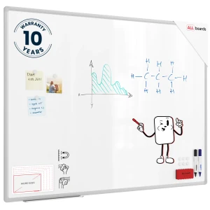 Tablica magnetyczna biała 120x90 cm suchościeralna w aluminiowej ramie PREMIUM EXPO + zestaw akcesoriów