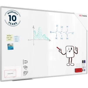 Tablica magnetyczna biała 150x100 cm suchościeralna w aluminiowej ramie PREMIUM EXPO + zestaw akcesoriów