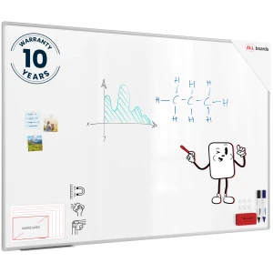 Tablica magnetyczna biała 180x120 cm suchościeralna w aluminiowej ramie PREMIUM EXPO + zestaw akcesoriów