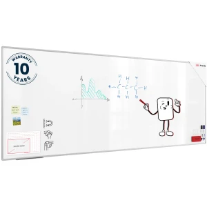 Tablica magnetyczna biała 300x120 cm suchościeralna w aluminiowej ramie PREMIUM EXPO + zestaw akcesoriów