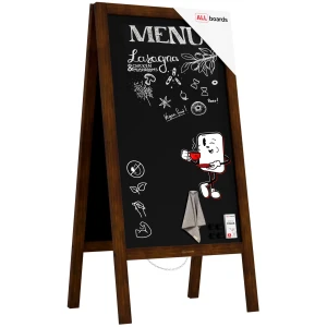 Potykacz magnetyczny stojak kredowy wodoodporny 100x49,5 cm KLASYCZNY BRĄZ + GRATIS