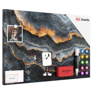Tablica na magnesy METALboards, ciemny łupek 60x40 cm + zestaw akcesoriów GRATIS