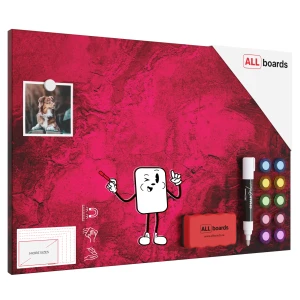 Tablica na magnesy METALboards, róż Aleksandry 60x40 cm + zestaw akcesoriów GRATIS 