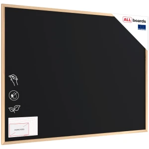 Tablica kredowa czarna 120x90 cm rama drewniana ECO