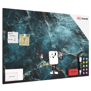 Tablica na magnesy METALboards, lapis lazuli 90x60 cm + zestaw akcesoriów GRATIS