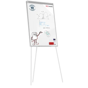Flipchart suchościeralny magnetyczny 100x70 cm Srebrny + GRATIS 