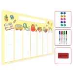 Magnetyczny plan lekcji METALboards, żółty 60x40 cm z zestawem akcesoriów gratis