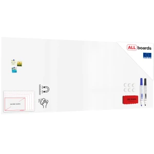 Tablica magnetyczna suchościeralna bezramowa panel magnetyczny SLIMboard 300x120 cm - niewidoczny montaż + GRATIS