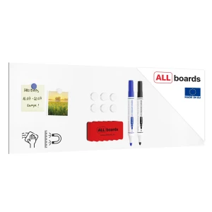 Tablica magnetyczna suchościeralna bezramowa panel magnetyczny SLIMboard 90x30 cm - niewidoczny montaż + GRATIS