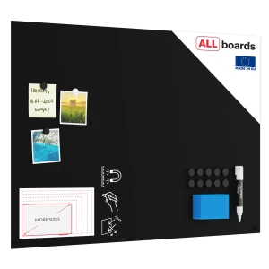 Tablica magnetyczna bezramowa kredowa panel magnetyczny SLIMboard 90x60 cm – niewidoczny montaż + GRATIS 