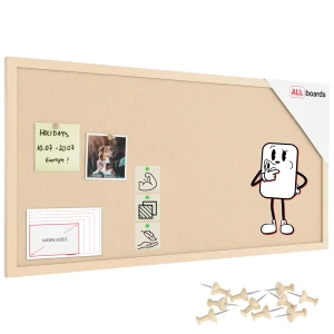 Tablica tekstylna (filcowa) 80x40 cm camel w ramie drewnianej camelowej