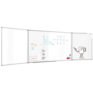 Tablica biała szkolna suchościeralna magnetyczna typu "tryptyk" 100x170 // 340 cm