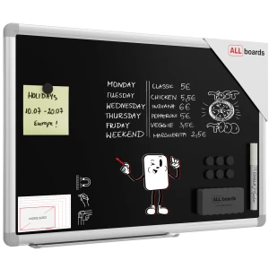 Tablica kredowa magnetyczna 60x40 czarna, rama Premium EXPO + GRATIS