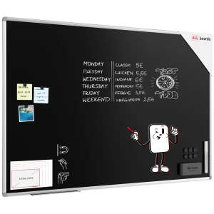 Tablica kredowa magnetyczna 150x100 czarna, rama Premium EXPO + GRATIS